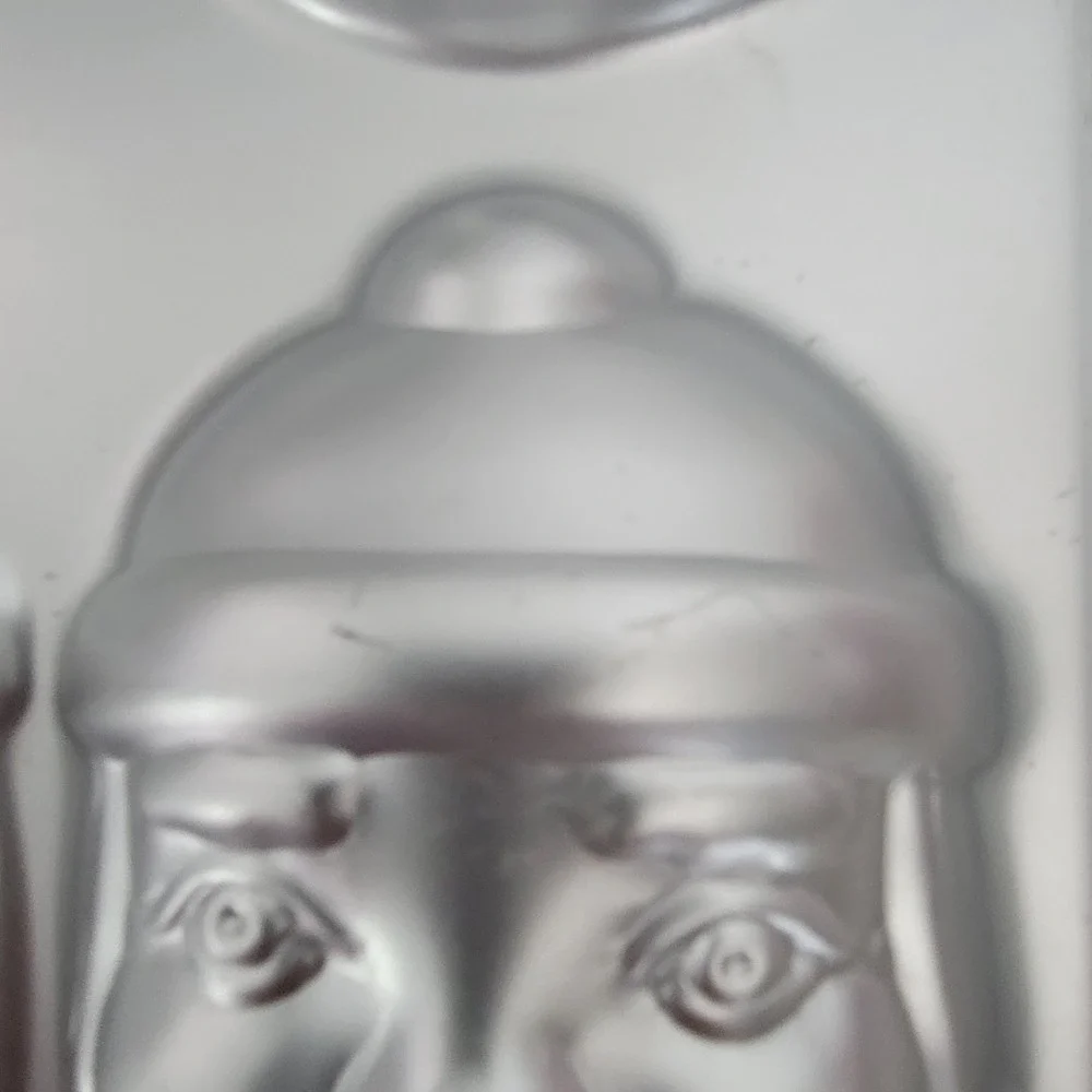 Vtg 1983 Wilton Mini Santa Claus Cake Pan 6 Molds 502-3878 Aluminum Muffin Jello